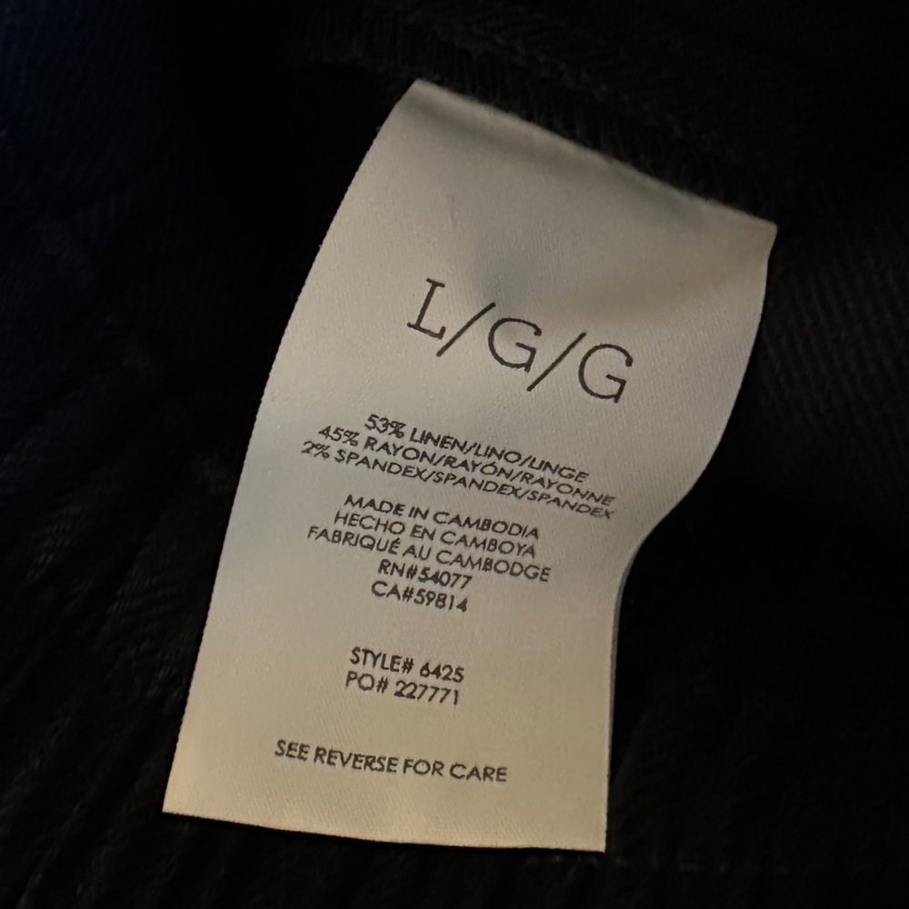 Cabi Linen Spandex Stretch Blend Finale Navy Trousers Pants Pockets #6425 - Picture 9 of 16